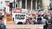 Tens of thousands of people took to the streets in London to protest U.S. President Donald Trump's visit. They flew a controversial balloon depicting Trump as a