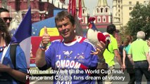 Croatia and France fans ready for World Cup final in Moscow