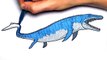 Drawing and Coloring Mosasaur From Jurassic World - Learning to Draw Dinosaurs For Children