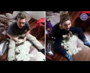 اشتروا كنبة وعندما جلسو عليها شعرو بشي يتحرك وعندما فتحو الاريكه اكتشفوا بداخلها شيئ لا يصدق