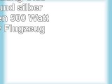 Infrarotheizung Glas mit Bild und silbernem Rahmen 500 Watt  lang Motiv Flugzeug