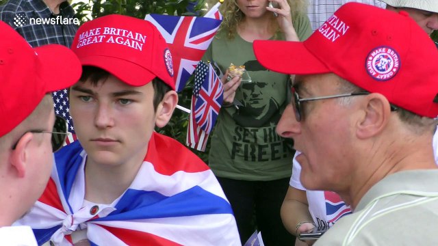 Trump supporters rally outside US embassy in London