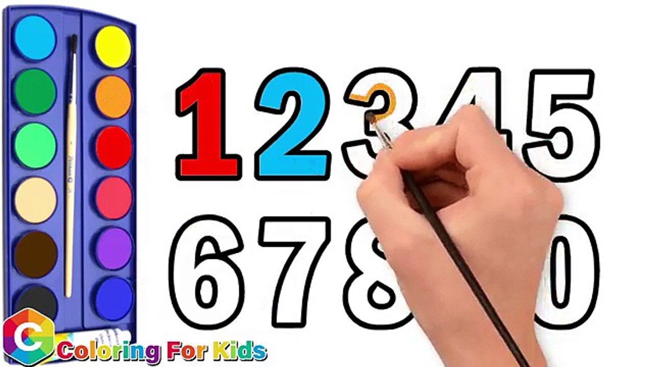 How to Draw and Coloring Numbers for Kids Learning Colors | Learning 123 for Baby