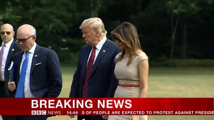 Donald Trump's helicopter lands in London - BBC News