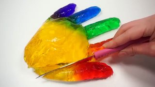 How To Make Giant Hand Gummy Jelly Rainbow Colors Finger Pudding Recipe DIY