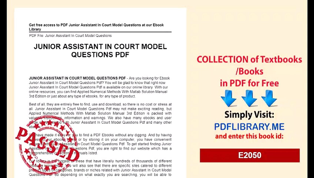 JuniorAssistantInCourtModelQuestions