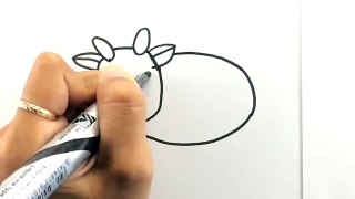 How to Draw a Cow for Kids | Drawing and Coloring Cartoon Cow For Kids Learning Colors