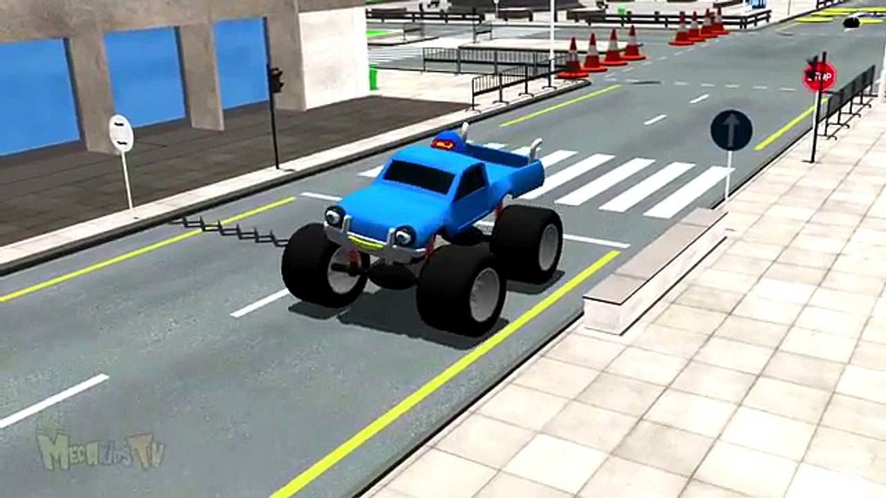 Alex The Monster Truck And Tow Truck Helps The Train - Video For Kids