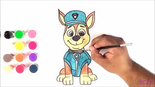 How to Draw & Color Paw Patrol Chase & Spongebob Squarepants | Kids Drawing & Coloring Learning SC4K