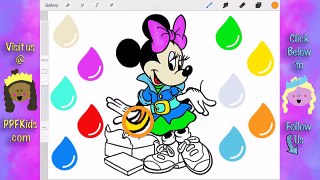 Learn How to Color Disney 80s Minnie Mouse With This Digital Coloring Book For Kids