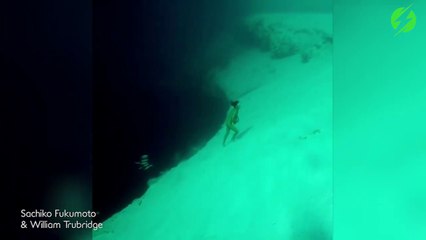 Cette plongeuse grimpe une montagne sous-marine - Blue hole