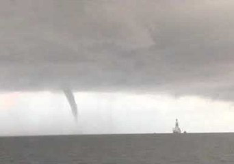 Waterspout Spins Close to Ship in Gulf of Mexico