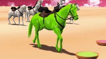 Learn Colors Learn animals HORSE colors for Cartoon children's Rhymes|| RHYMES 3D WORLD