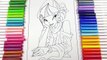 How to Color Musa Winx Coloring Winx Club Rainbow Paint for baby videos Colouring Pages for kid tv