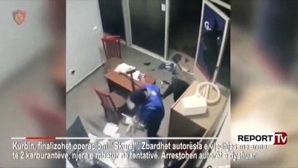 Report Tv - Me varre në dorë vodhën pikën e karburantit, policia arreston autorët