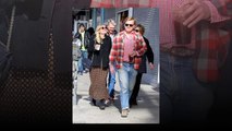 'Pregnant' Kirsten Dunst covers her 'bump' as she enjoys a festive lunch with fiance Jesse Plemons