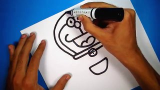 How to turn Letter DD into a Cartoon DORAEMON ! Fun with Alphabets Drawing for kids