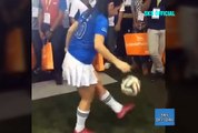 Amazing woman football player non-stop play by dancing , football play with sleeping , football play by head , girl playing football with shorts , teen girl playing football with mini skirt , wonder woman playing football