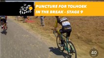 Crevaison / Puncture for Tolhoek - Étape 9 / Stage 9 - Tour de France 2018