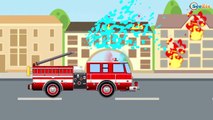 Camion de Pompiers rouge - Dessin animé français - Vidéo Éducative de Voitures Pour Enfants