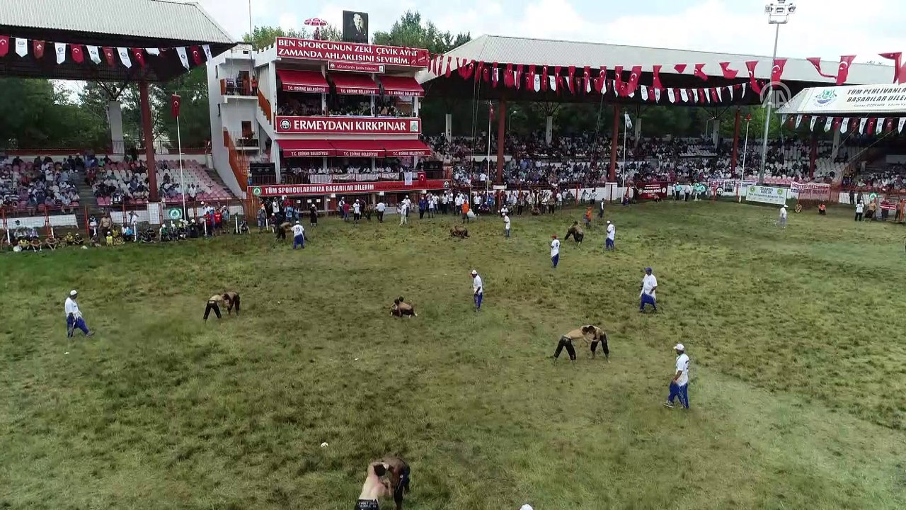 657. Tarihi Kırkpınar Yağlı Güreşleri - Havadan görüntüler - EDİRNE