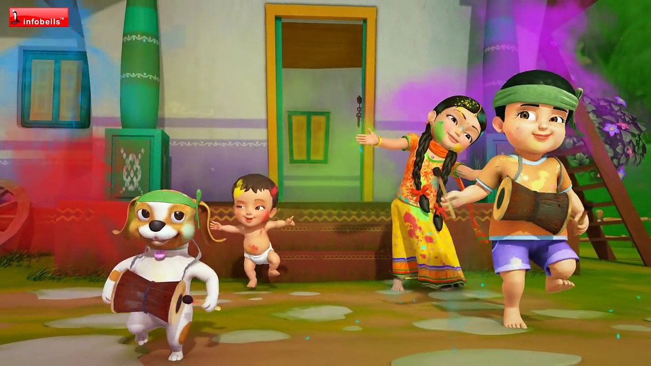 HOLI AAYEE | Hindi Rhymes for Children | Infobells