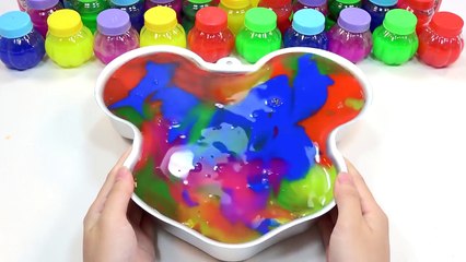 Learn Colors With Mickey Mouse Molds Mixing Glitter Slime & Most Satisfying Slime Videos