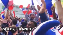 فرحة جماهير فرنسا بالهدف الأول أمام كرواتيا فى نهائى المونديال