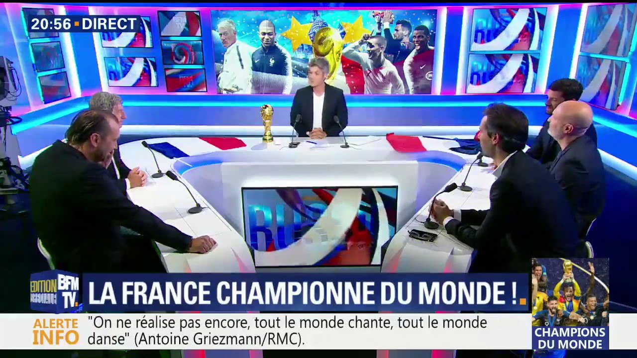 De l'émotion aussi sur le plateau. Ce soir c'était la dernière émission de Jean-Baptiste Boursier et de Jean-Michel Larqué sur BFMTV