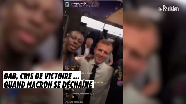Dab, cris de victoire ... quand Macron se lâche après la victoire des Bleus dans les vestiaires