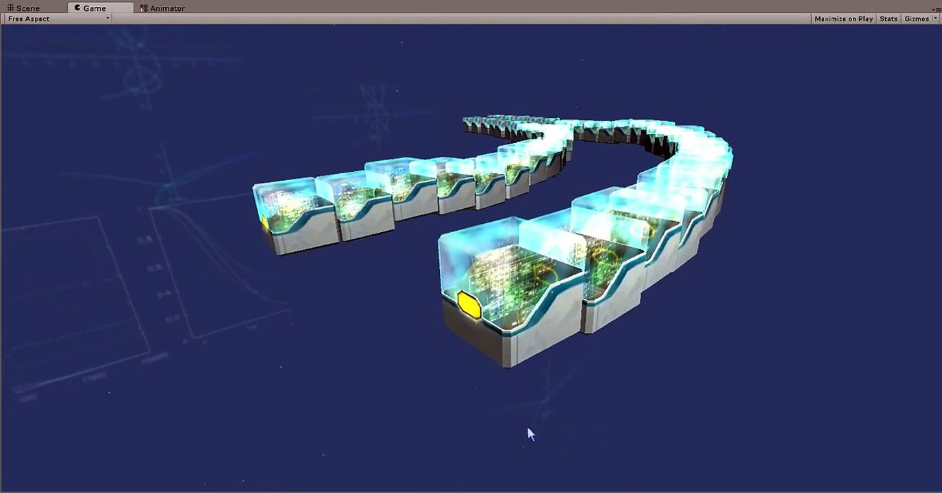 NXT - 3D blockchain visualization - Development Test
