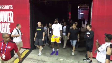 LeBron James sits courtside for Lakers Summer League quarterfinal - July 15, 2018 [HD]