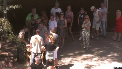 Binnenkomst bezoekers pannenkoekenmiddag - 15 juli 2018