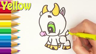 How to Draw Bull for Children | Bull Coloring Pages for Kids | Painting Videos