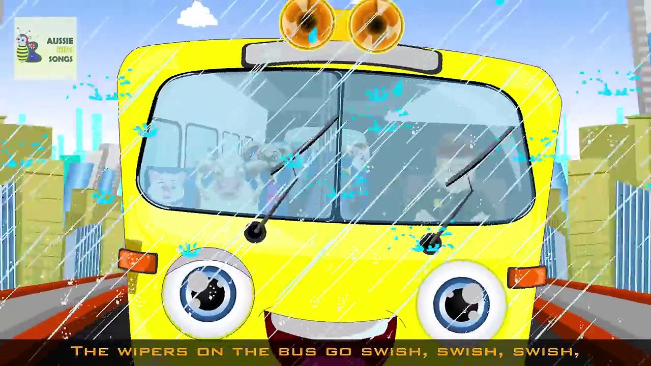 The Wheels on the Bus Go Round and Round Cute Animals Songs Aussie