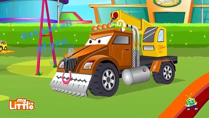 Crane Truck vs Super Dump Truck | Police Car Street Vehicles Kids Cartoon Songs