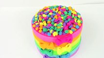 How to Make Play Doh Cake Rainbow and Tie Play-Doh Rainbow Learning Diy Castle Toys