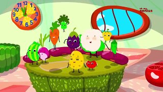 Ten Little Vegetables Jumping On The Bed | Learn Vegetables | Nursery Rhymes For Kids | Baby Songs