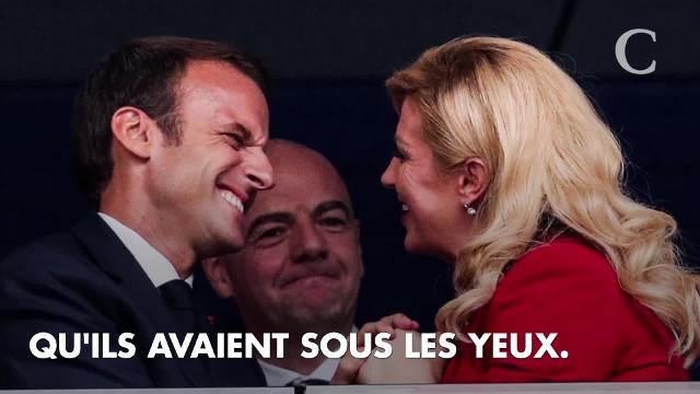 PHOTOS. Coupe du monde 2018 : Emmanuel Macron et Kolinda Grabar-Kitarović ont partagé un moment très complice dans les tribunes