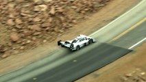 Helicopter perspective of the whole race Volkswagen I.D. R Pikes Peak