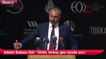 Adalet Bakanı Gül OHAL birkaç gün içinde sona erecek