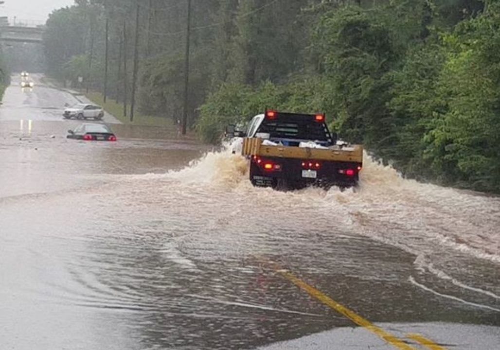 Cars Swamped By Severe Flooding in Atlanta