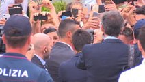 Football: Cristiano Ronaldo greets fans as he arrives for Juventus medical