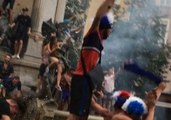 French Fans Celebrate World Cup Win With Fountains, Flags, and Fire