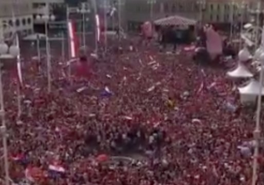 Planes Fly Over Crowds Celebrating World Cup in Croatia