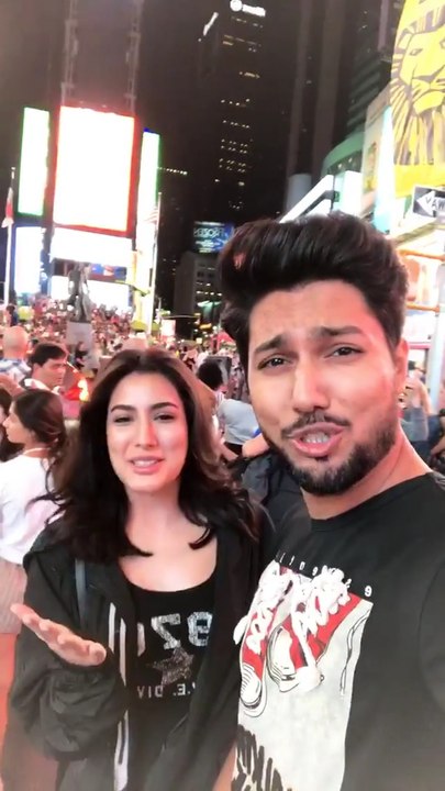 Mehwish Hayat With Danish Hayat in New York Enjoy