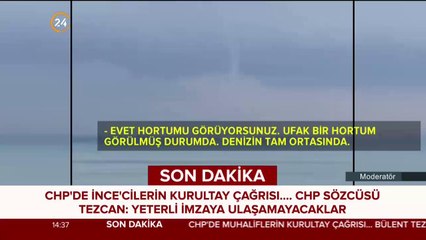 Denizden gelen hortum kıyıya yaklaştı