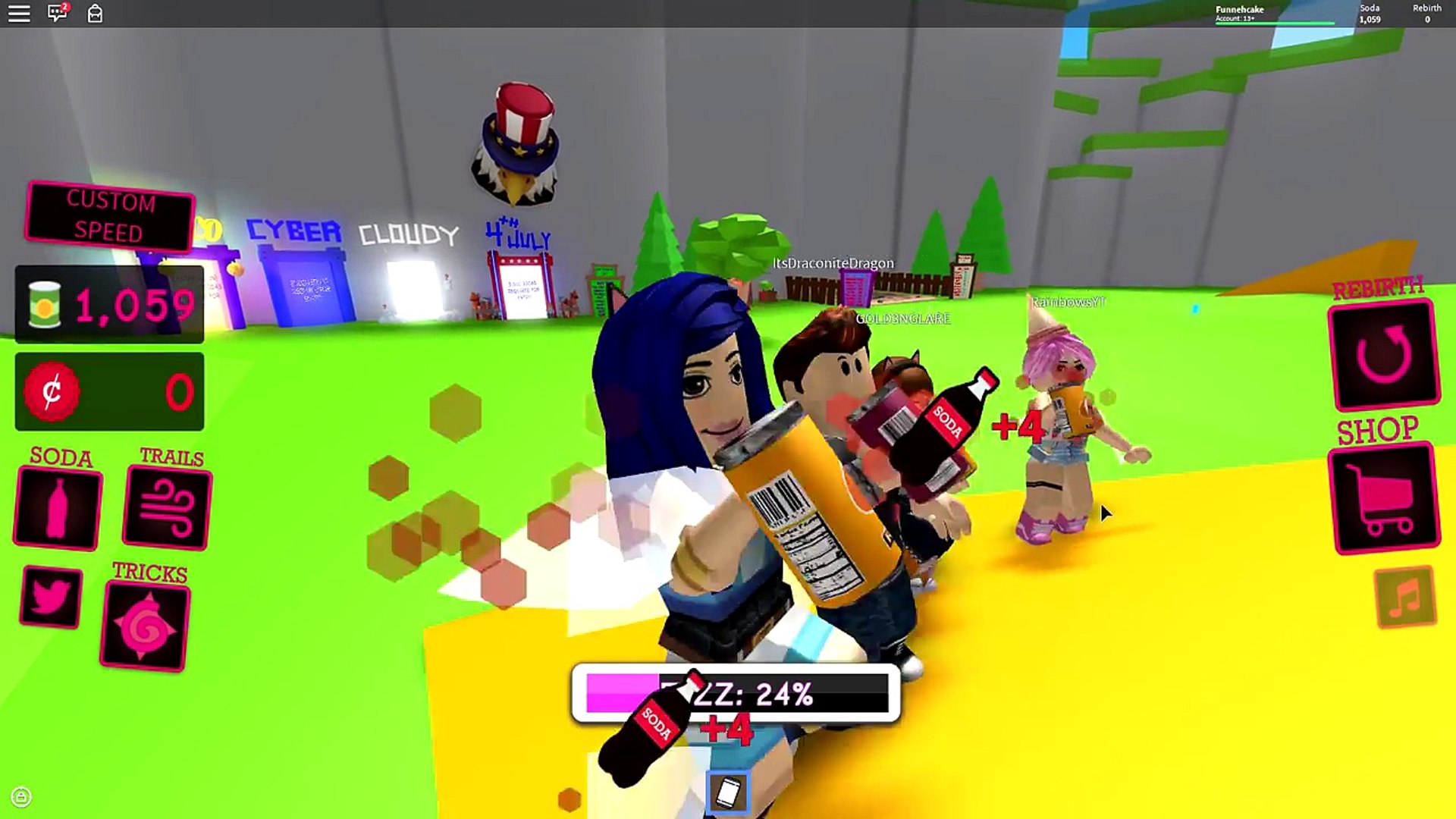 We Beat The World Record Roblox Soda Drinking Simulator - itsfunneh pictures to color roblox dinosaur simulator