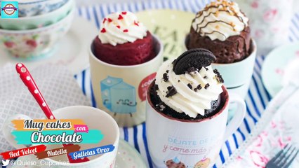 3 Mug cakes con chocolate | Red Velvet, Nutella y Oreo | Quiero Cupcakes!