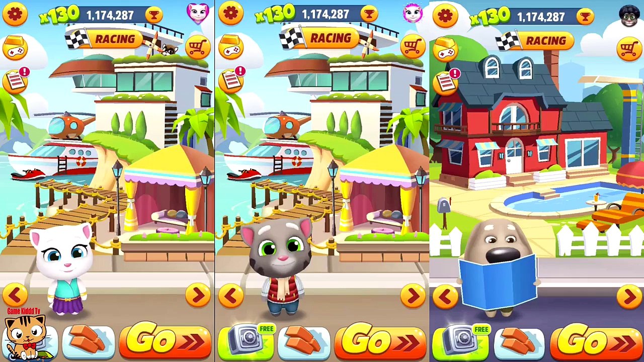 Talking Tom Gold Run Gameplay - Talking Angela, NEON Angela And Ben Run